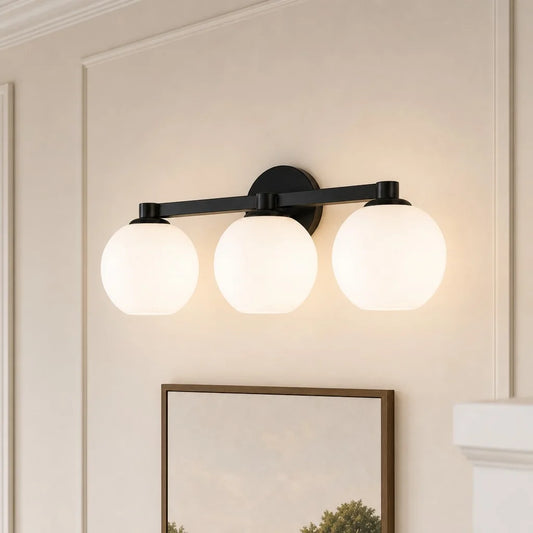 Marlow Modern Triple White Globe Wall Sconce