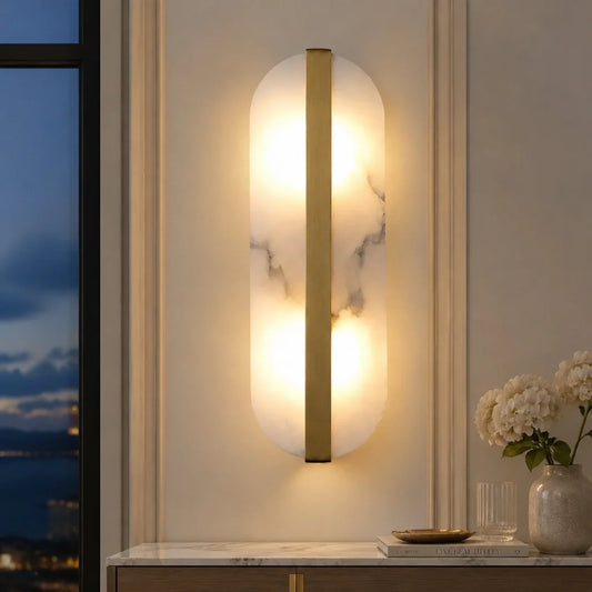 Marvella Modern LED Alabaster Capsule Wall Light