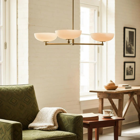 Melanie Vintage 3-Light Champagne Glass Chandelier