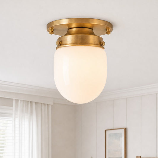 Meridian Modern Opal Glass Globe Ceiling Light