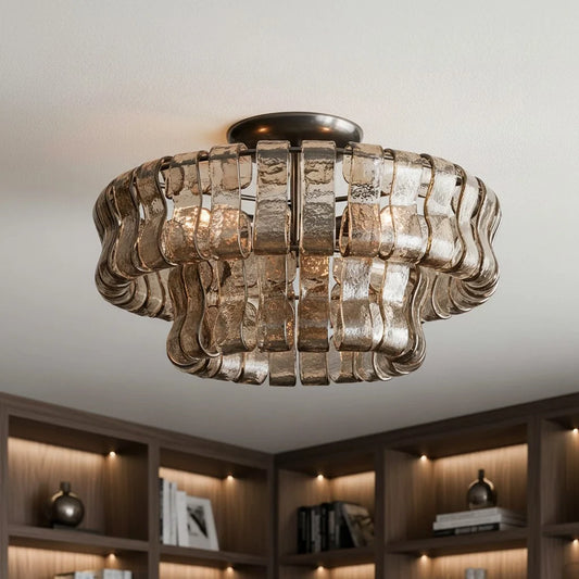 Meron Modern Double Layer Glass Ceiling Light