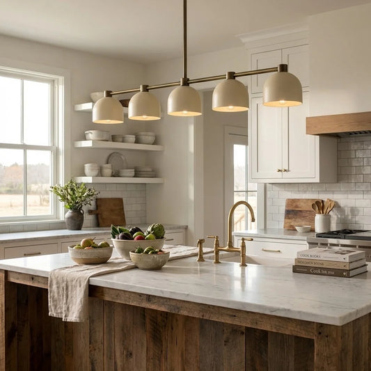 Metio Contemporary Metal Dome Linear Chandelier