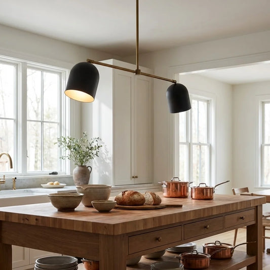 Metio Modern Metal Bell Linear Chandelier
