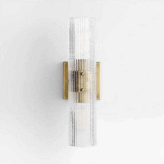 Milo Modern Ribbed Glass Column Wall Light