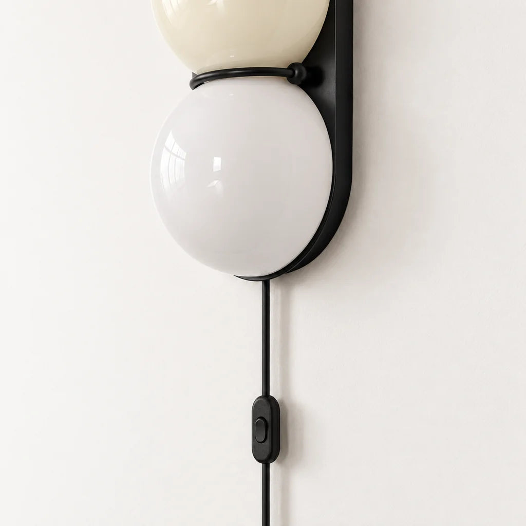 Mira Two Globe Glass Plug-in Wall Sconce - product detail