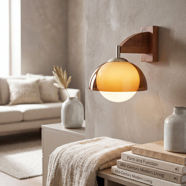 Modern Bauhaus Sunset Orange Glass Wall Light