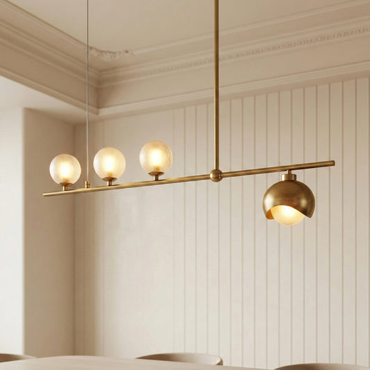 Modern Chandelier With Frosted Globes - 1CH7