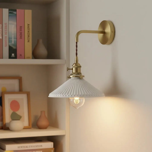 Modern Cone Ribbed Ceramic Pendant Light