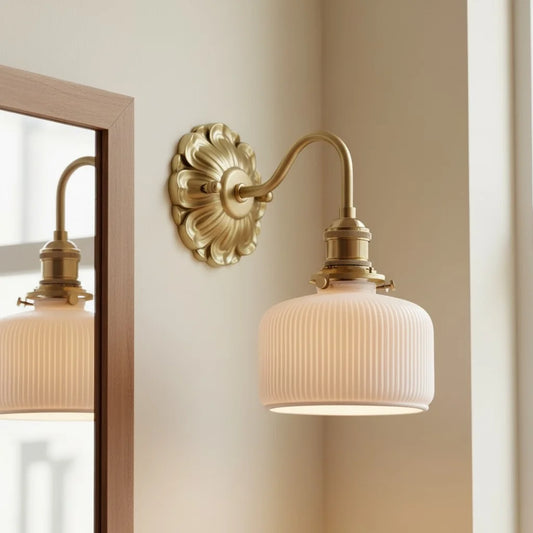 Modern Curved Arm Ceramic Wall Light