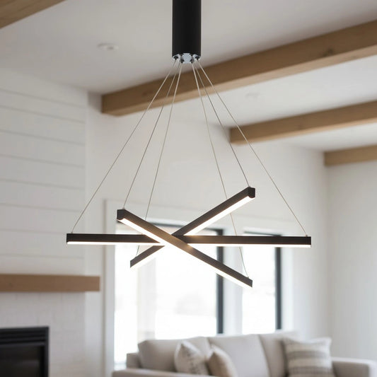 Modern LED Stripes Linear Chandelier Dimmable