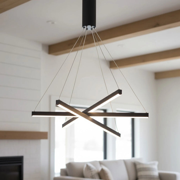 Modern LED Stripes Linear Chandelier Dimmable