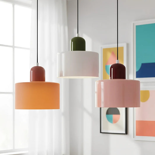 Modern Minimalist Cylinder Glass Pendant Light