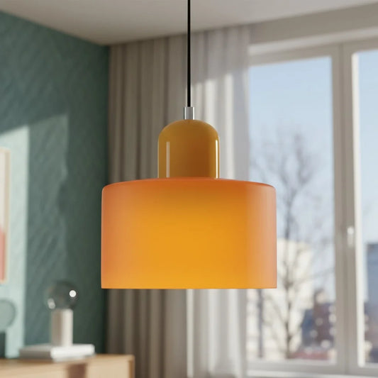 Modern Minimalist Cylinder Glass Pendant Light