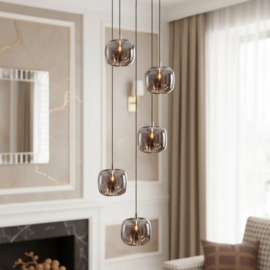 Modern Minimalist Multi-Head Glass Pendant Light