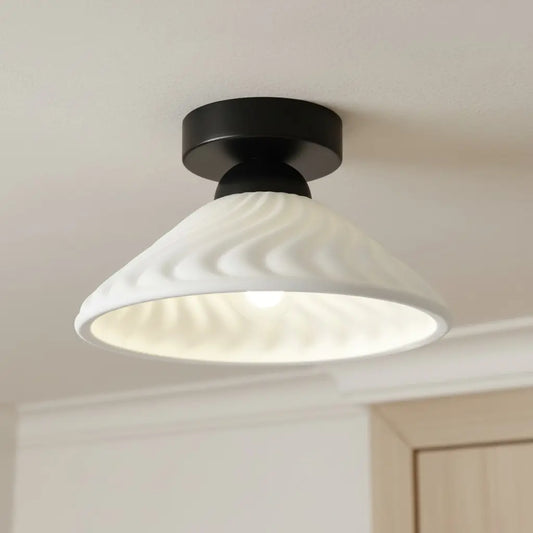 Modern Minimalist Textured Ceramic Ceiling Light