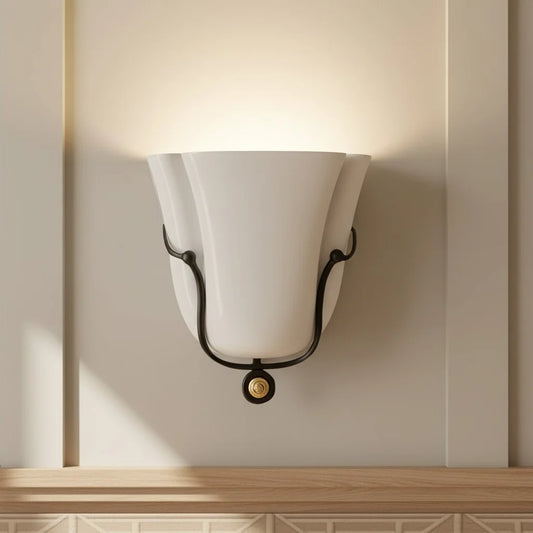 Modern Minimalist Ceramic Tulip Shape Wall Light