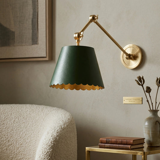 Modern Scalloped Leather Wall Light