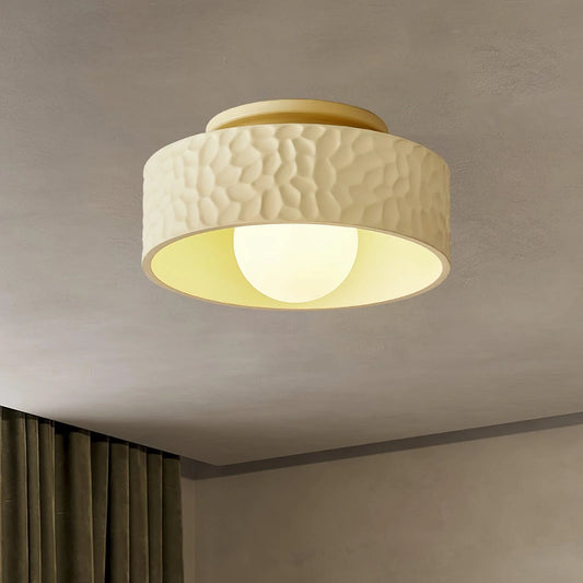 Tarbell Modern Textured Drum Shade Flush Mount Ceiling Light