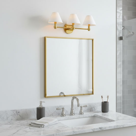 Modern Triple Metal Aged Brass Sconce