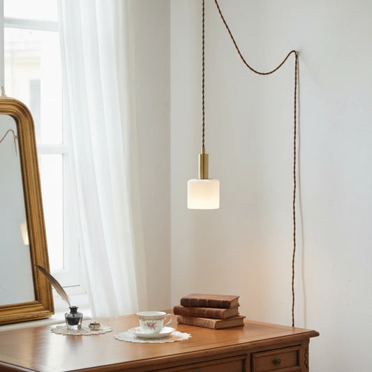 Modern Minimalist White Porcelain Adjustment Pendant Light