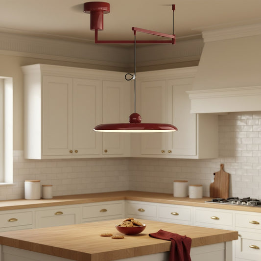 Modern Adjustable Swing Arm Flying Saucer Pendant Light