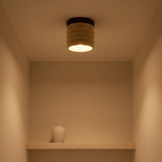 Modern Travertine Natural Stone Ceiling Light for Hallway Entryway