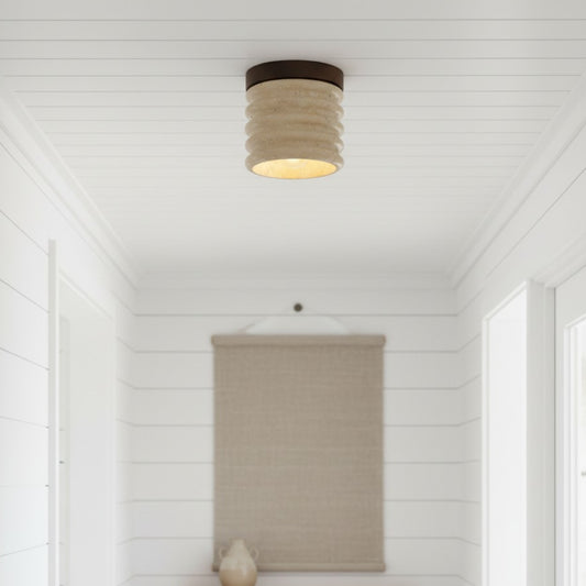Modern Travertine Natural Stone Ceiling Light for Hallway Entryway