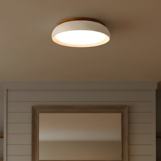 Modern Wabi-Sabi Round Travertine Natural Stone Ceiling Light