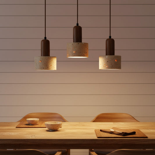 Modern Wabi-Sabi Travertine Pendant Light for Dining Room Kitchen Island
