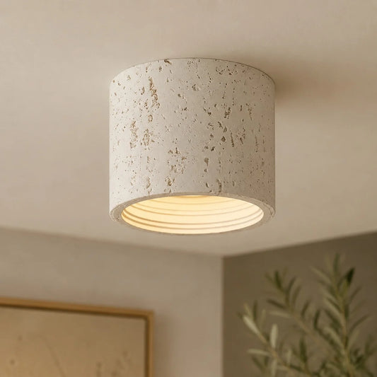 Moli Modern Minimalist Cylinder Travertine Ceiling Light