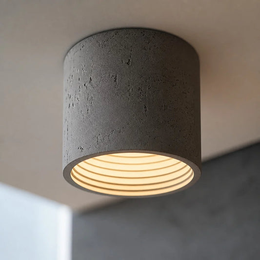 Moli Modern Minimalist Cylinder Travertine Ceiling Light