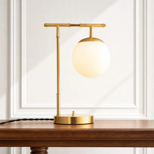 Naelis Mid-Century Globe Glass T-Bar Table Light