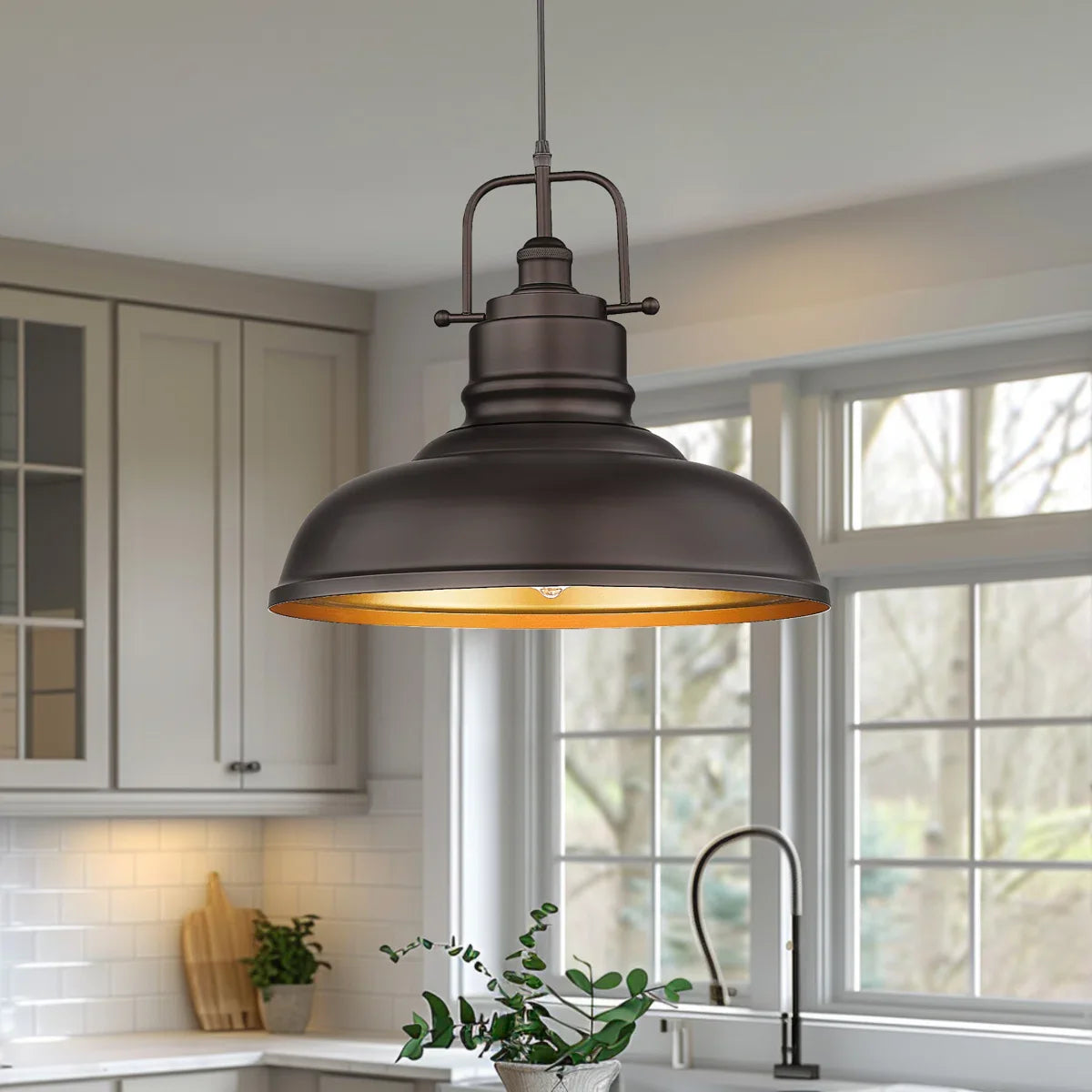 Durnal Industrial Adjustable Dome Pendant Light | Mergelighting – Merge ...