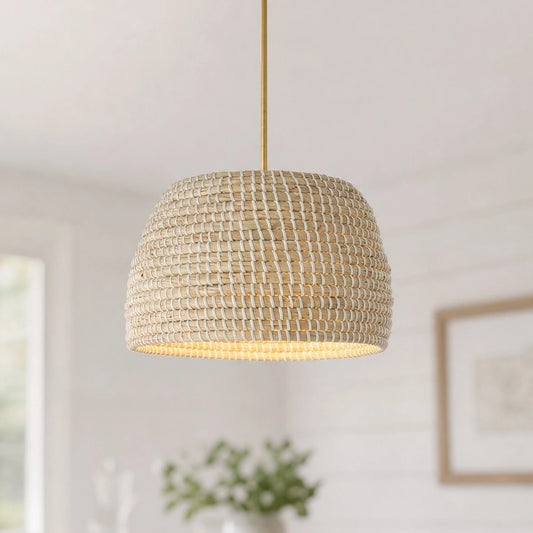 Nalani Bohemian White Basket Pendant Light