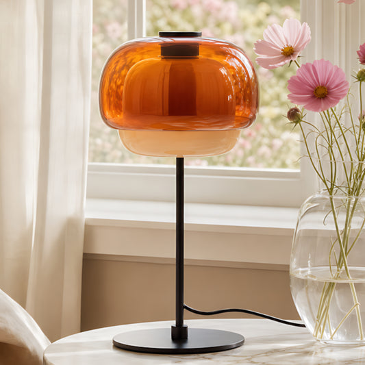 Nalani Modern Retro Double-Dome Colored Glass Table Lamp