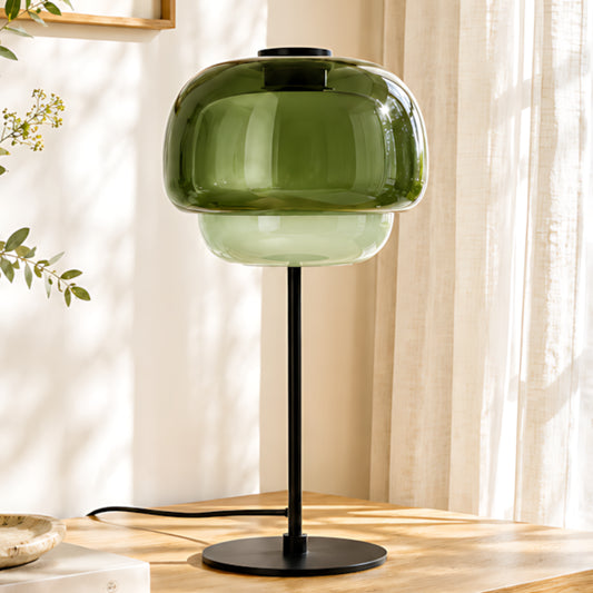 Nalani Modern Retro Double-Dome Colored Glass Table Lamp
