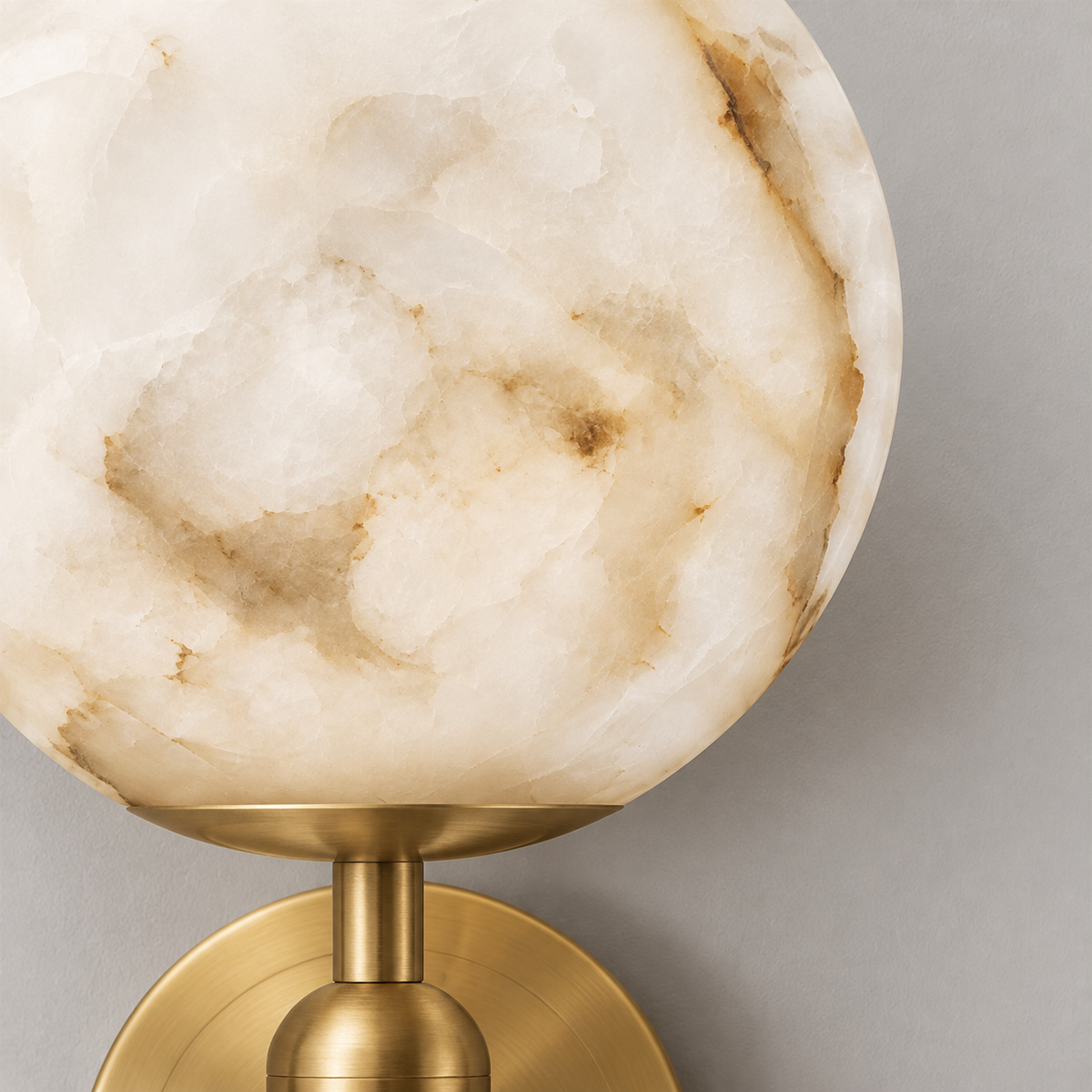 Nerina Luxury Alabaster Wall Sconce, alabaster surface detail