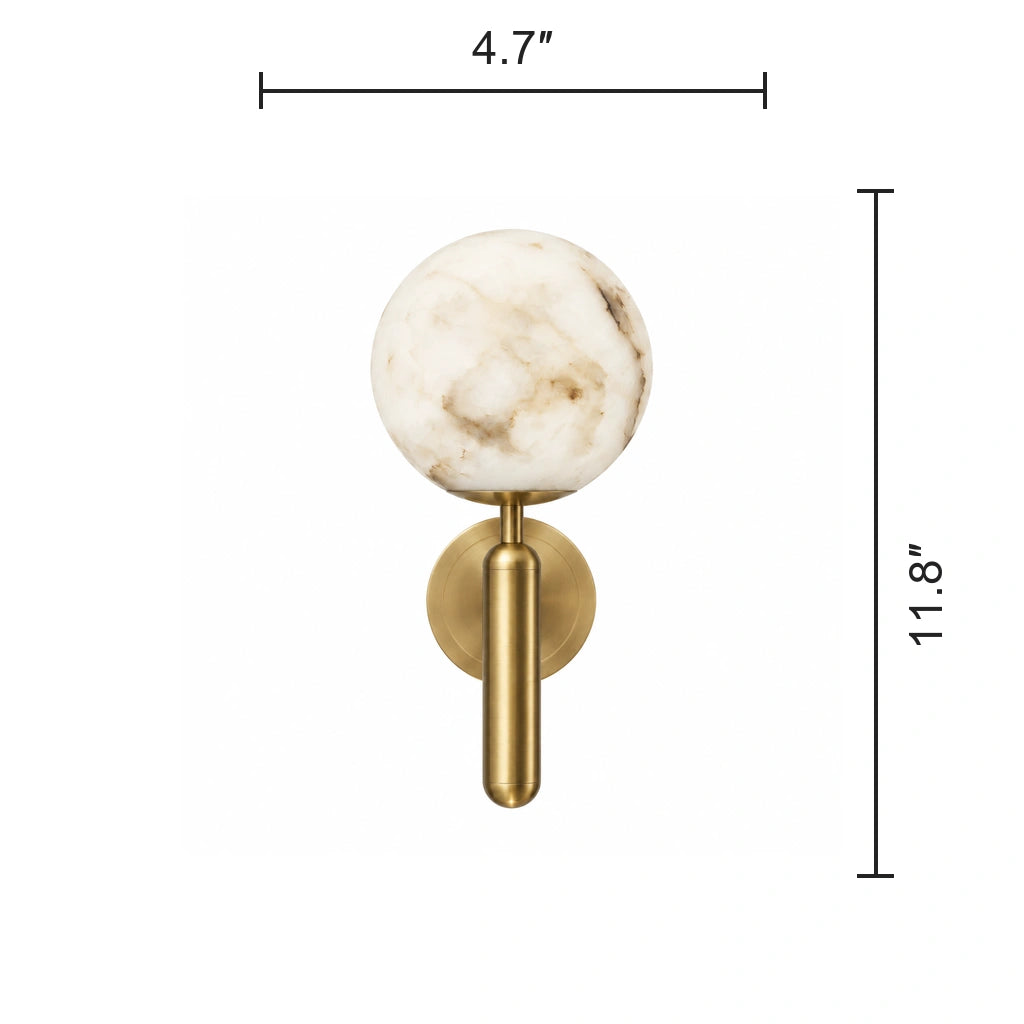 Nerina Luxury Alabaster Wall Sconce, 4.7-inch by 11.8-inch dimensions