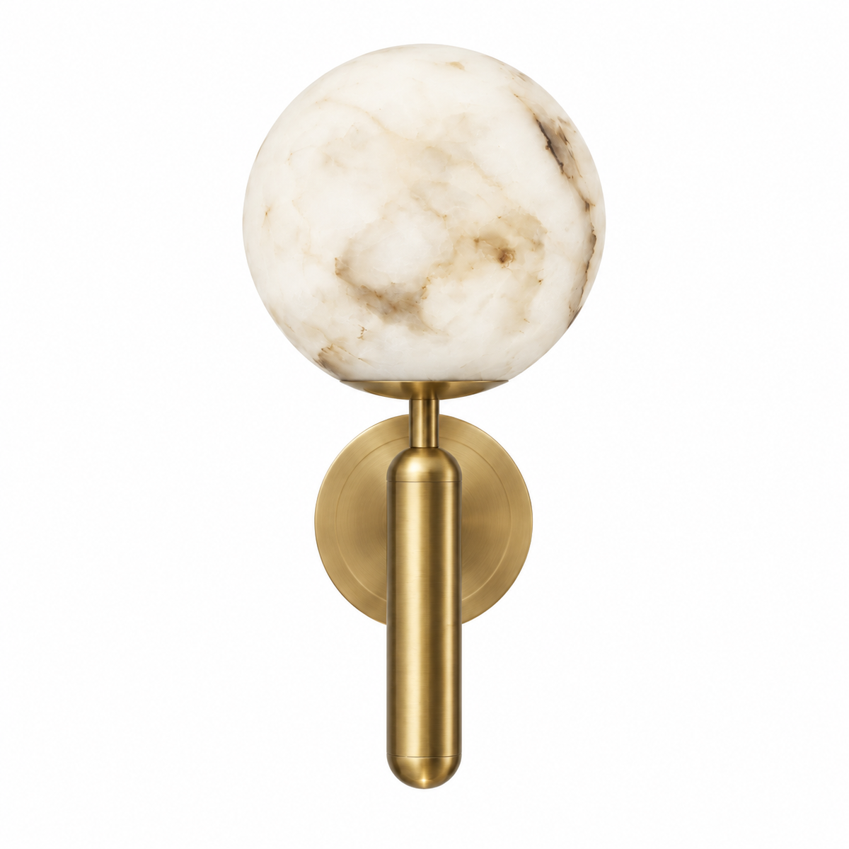 Nerina Luxury Alabaster Wall Sconce, switched-off white-background product view