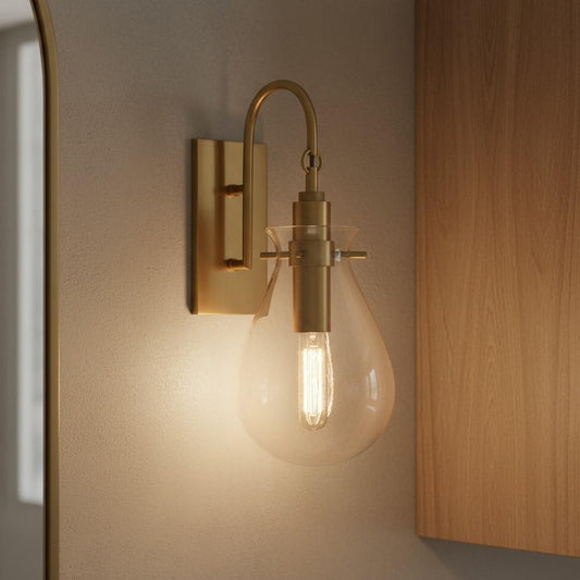 Nerites Industrial Teardrop Shade Clear Glass Wall Sconce