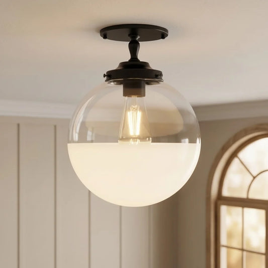 Nerys Vintage Single Light Glass Globe Ceiling Light
