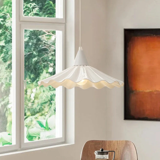 Nola Modern Ceramic Ruffles Pendant Light