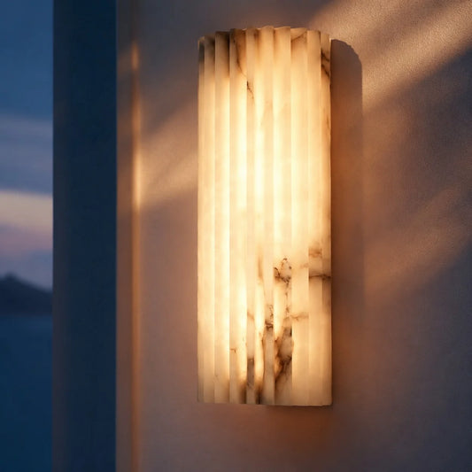 Nolana Modern Vertical Fluted Alabaster Wall Lamp