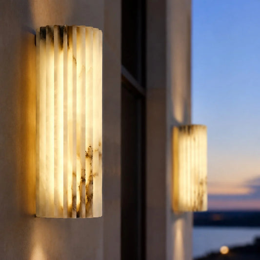 Nolana Modern Vertical Fluted Alabaster Wall Lamp