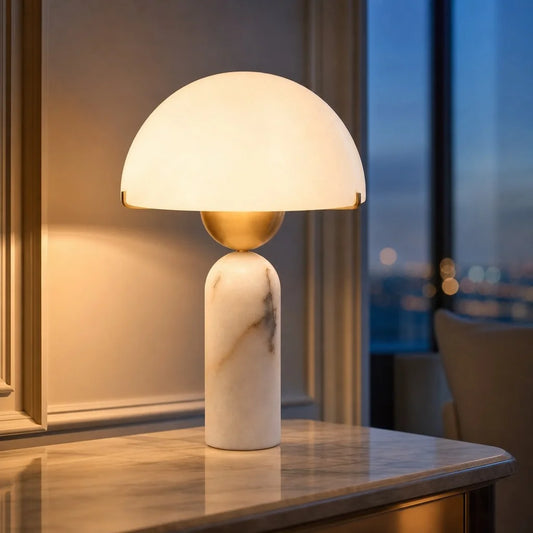 Nolwen Modern Alabaster Dome Table Lamp
