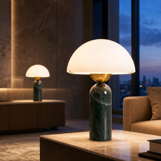 Nolwen Modern Alabaster Dome Table Lamp