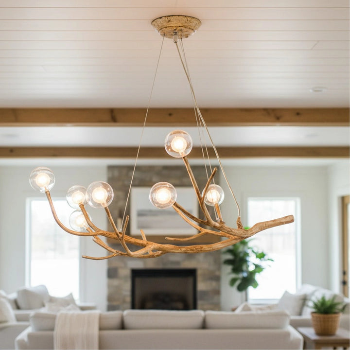 Nordic Rustic Tree Branch Hanging Chandelier
