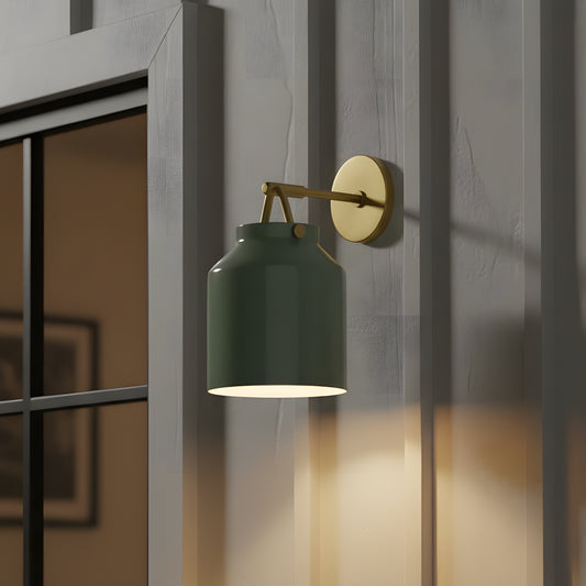 Nordic Minimalist Metal Milk Glass Outdoor Wall Sconce