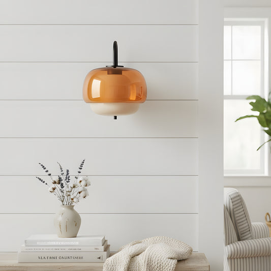 Nordic Modern Round Shade Colored Glass Wall Sconce