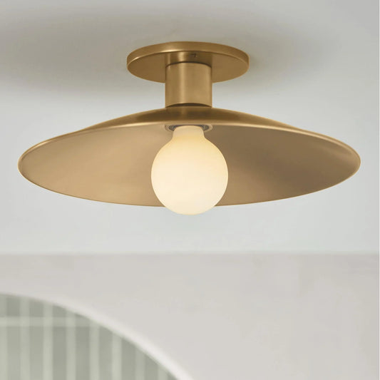 Nyra Minimalist Scandinavian Metal Flush Mount Ceiling Light